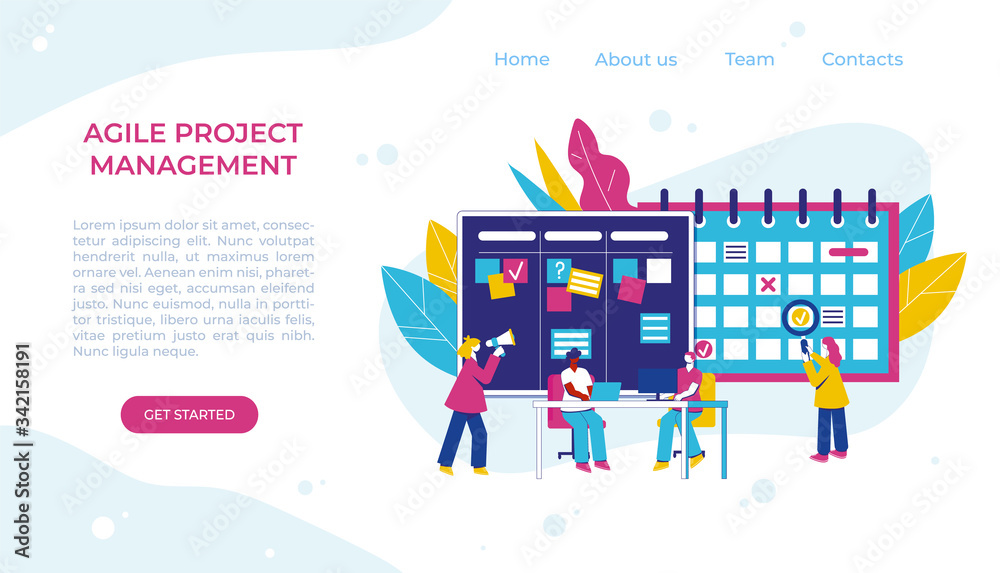 Fototapeta premium Agile project management process. Communication, teamwork, business process.
