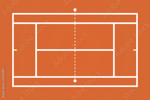 Vector tennis court. - Sport court for infographic.