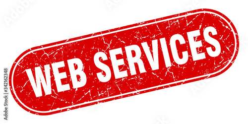 web services sign. web services grunge red stamp. Label