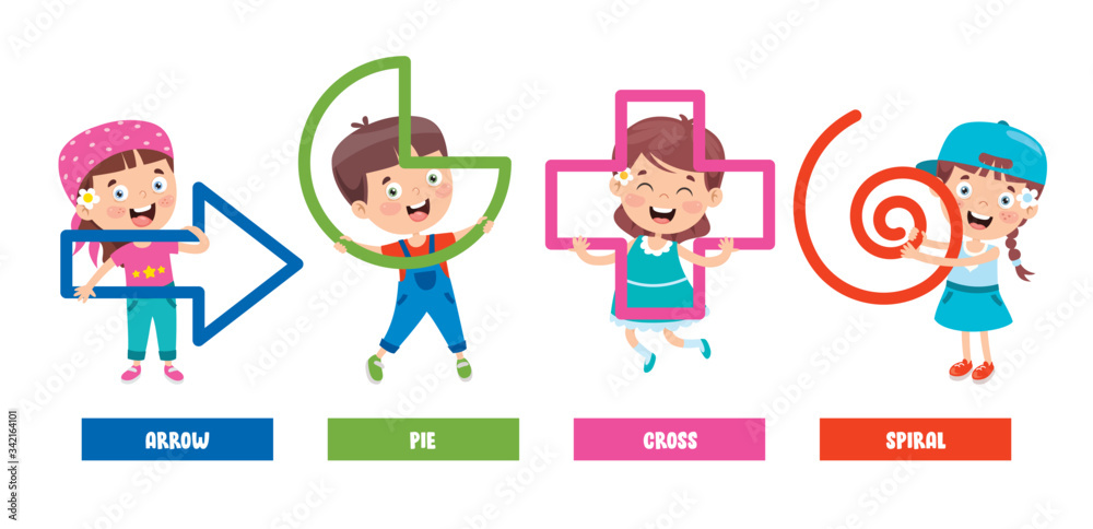 Funny Children Learning Basic Shapes