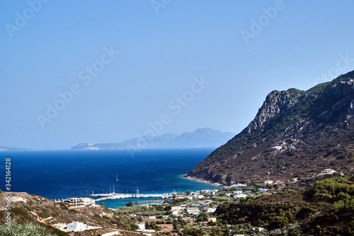 Bay and the rocky coast of the Aegean Sea island of Kos.