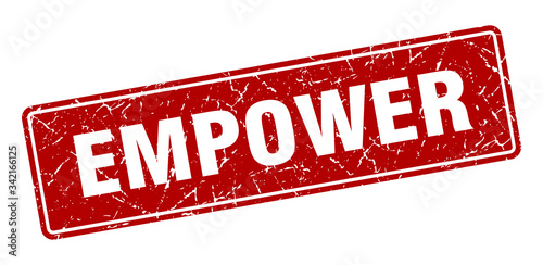 empower stamp. empower vintage red label. Sign