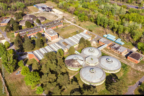 UFO shaped building, old industrial building