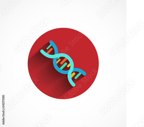 DNA colorful flat icon with shadow