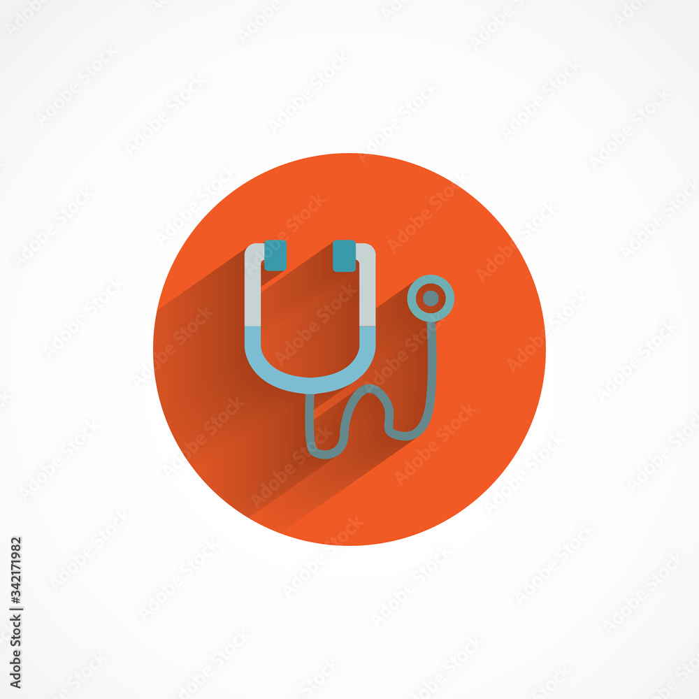 stethoscope colorful flat icon with shadow stethoscope colorful flat icon with shadow
