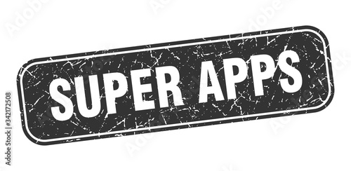 super apps stamp. super apps square grungy black sign