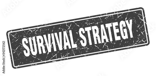 survival strategy stamp. survival strategy vintage black label. Sign
