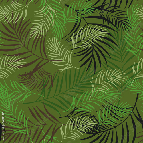 Leaves pattern design camouflage style colored seamless pattern