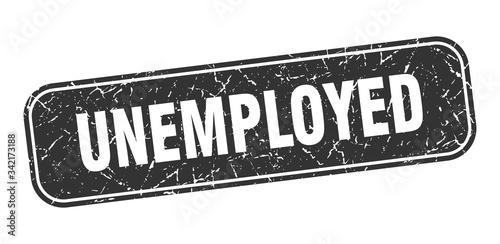 unemployed stamp. unemployed square grungy black sign