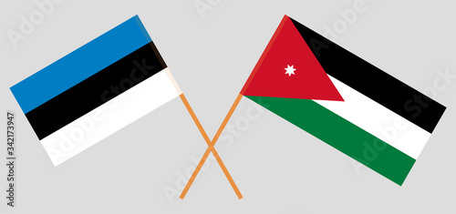 Crossed flags of Jordan and Estonia