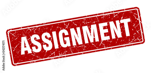 assignment stamp. assignment vintage red label. Sign