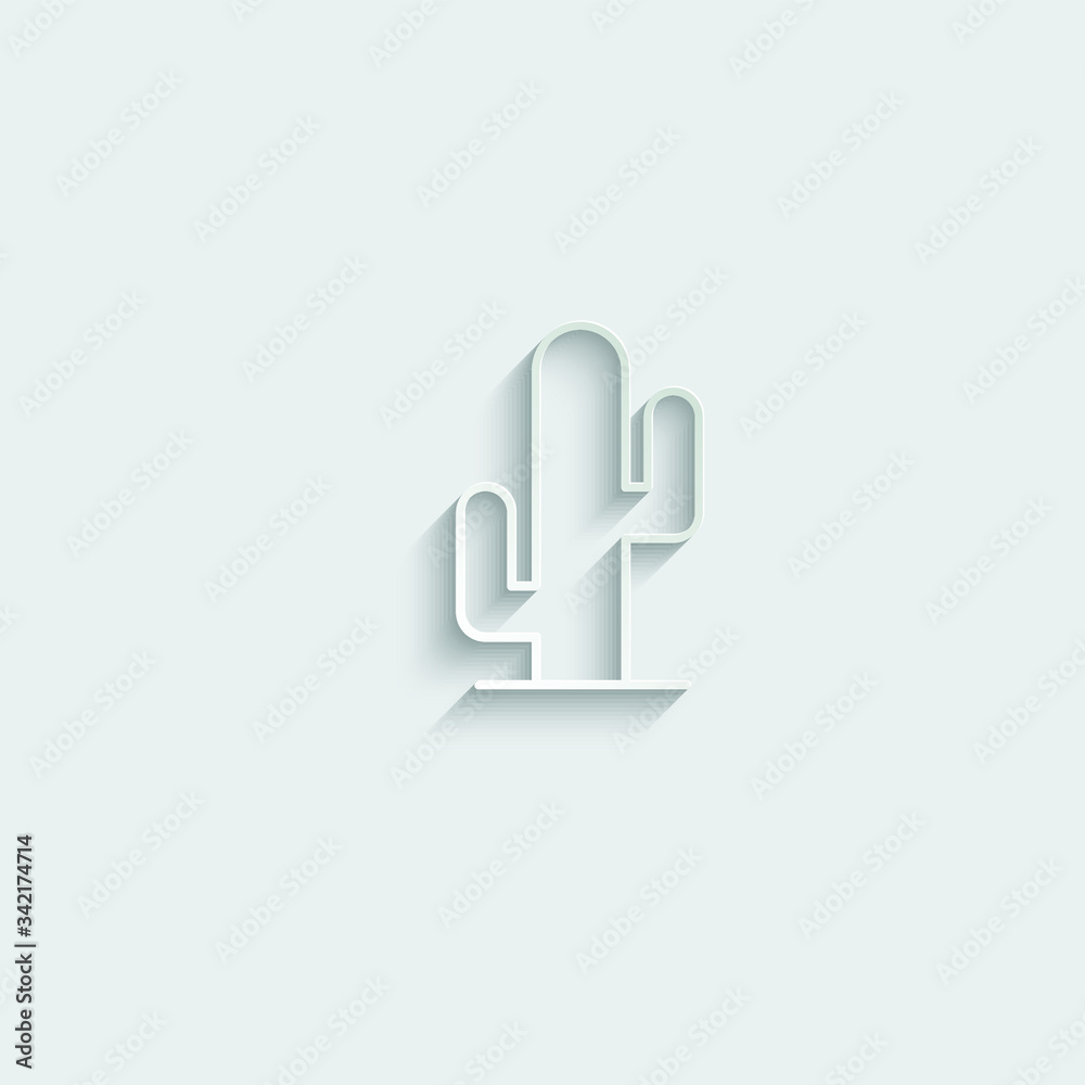 paper cactus icon - black vector sign paper cactus icon - black vector sign