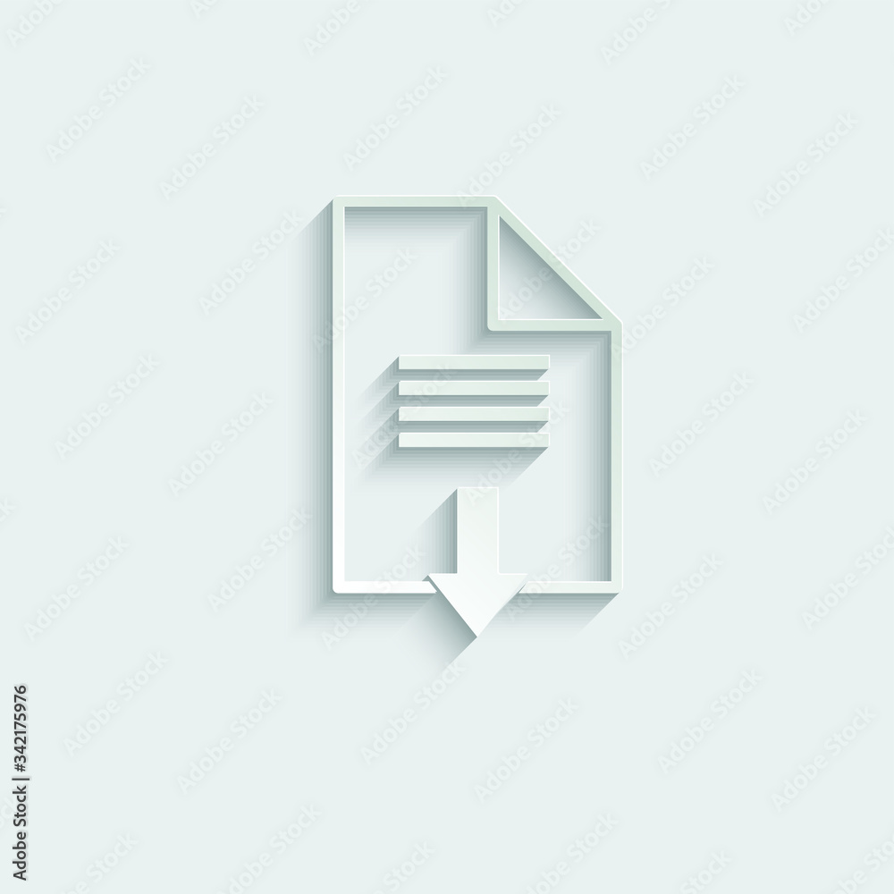 paper document download icon. vector download page symbol paper document download icon. vector download page symbol