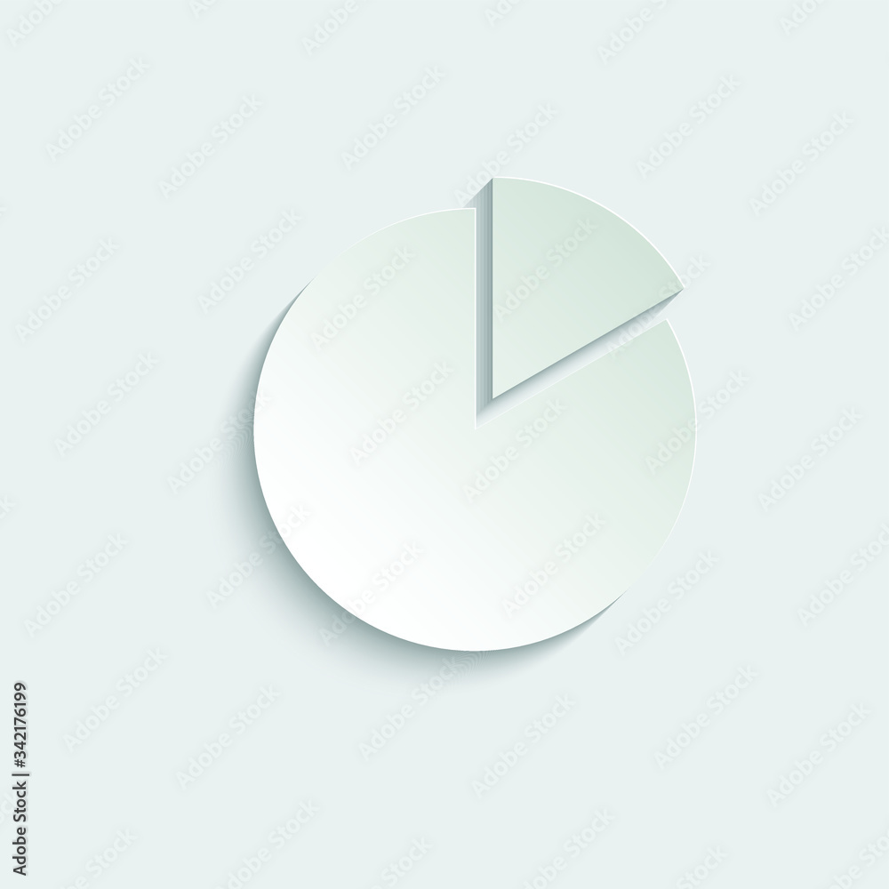 paper Pie chart graph sign icon. Diagram - vector icon paper Pie chart graph sign icon. Diagram - vector icon