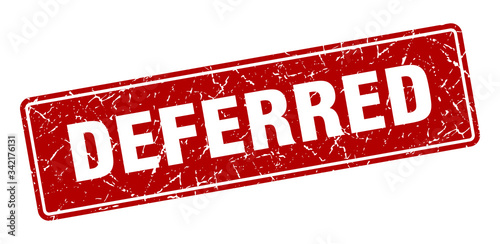 deferred stamp. deferred vintage red label. Sign