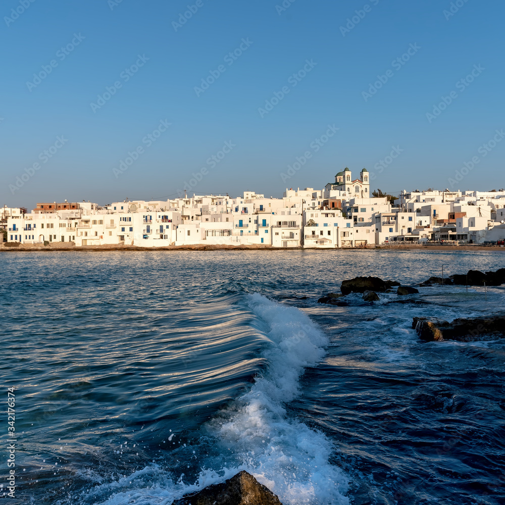 Naoussa village and harbor - Aegean Sea - Paros Cyclades islands - Greece.