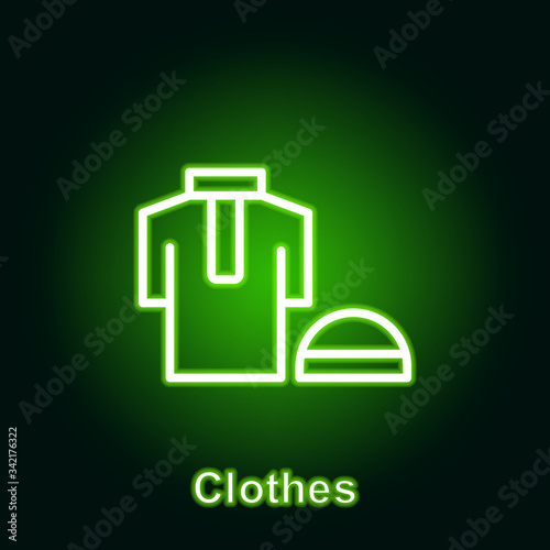 Ramadan clothes outline neon icon. Element of Ramadan day illustration icon. Signs and symbols can be used for web, logo, mobile app, UI, UX