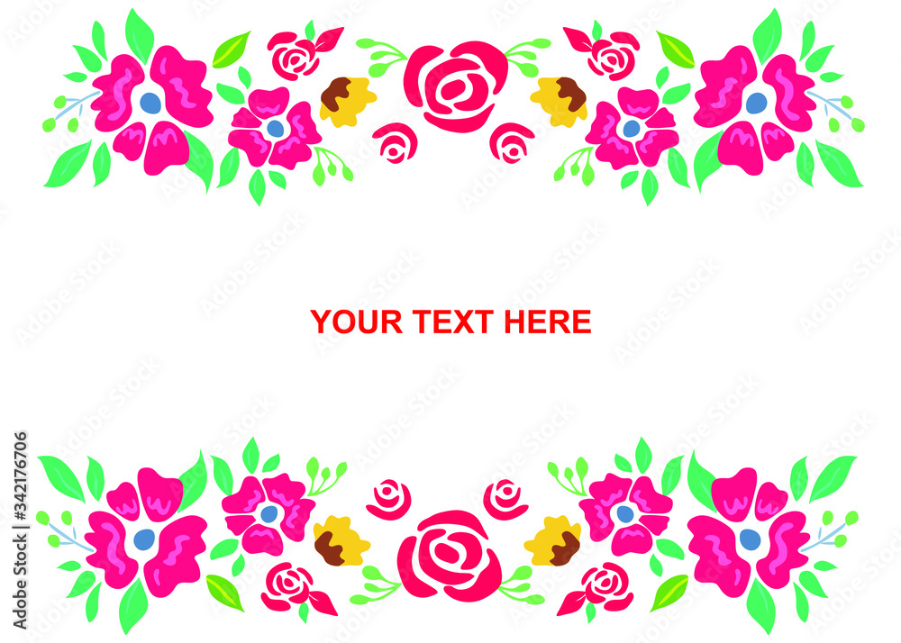 colorful floral background. greeting card white design. template greeting card gift