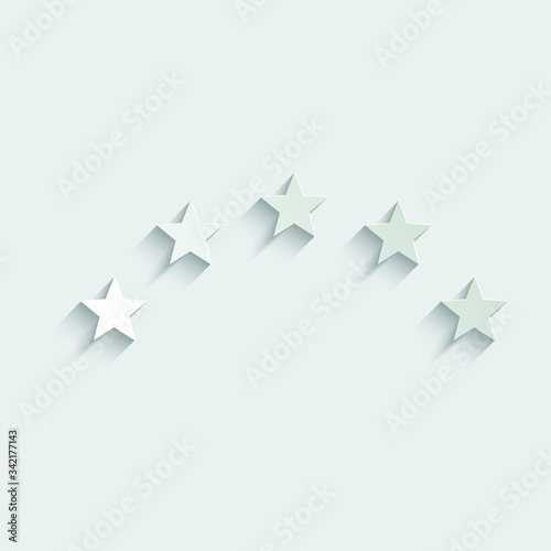 Fototapeta Naklejka Na Ścianę i Meble -  paper five stars rating icon .  black stars - best, top