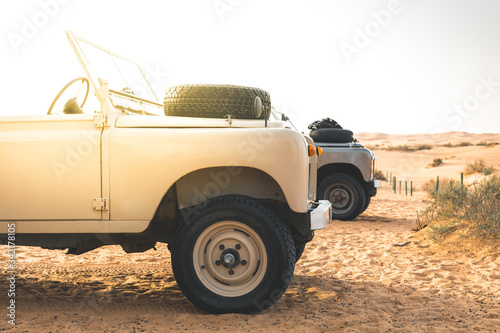 Land Rover in the desert of Dubai - UAE