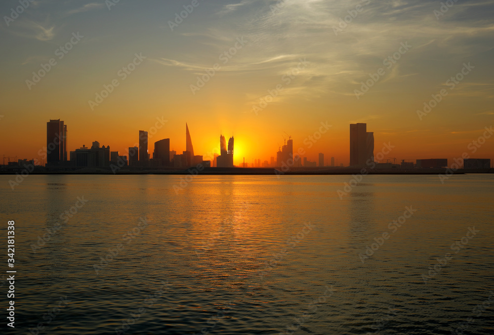 Splendid Bahrain skyline during sunset