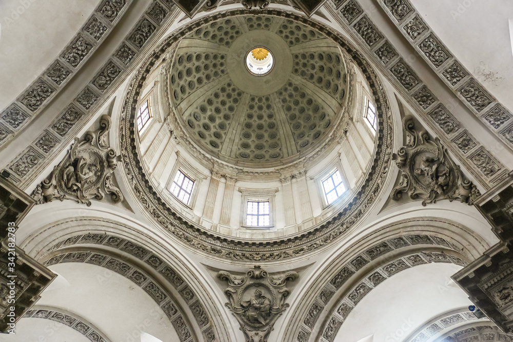 Brescia, Italy. Interiors of catholic church (Cathedral of Santa Maria Assunta).