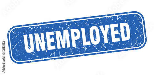 unemployed stamp. unemployed square grungy blue sign