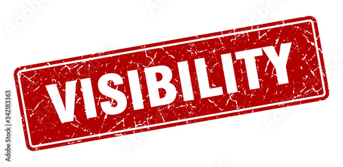 visibility stamp. visibility vintage red label. Sign