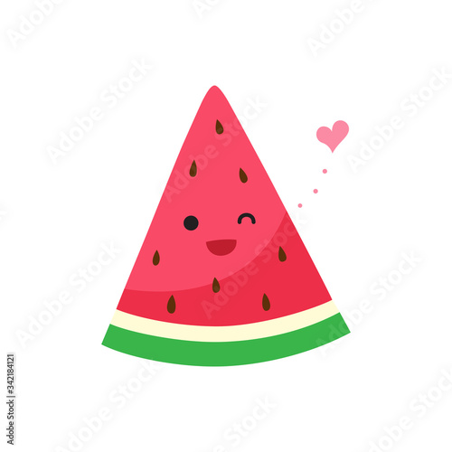 Wallpaper Mural Cute watermelon character isolated on white background Torontodigital.ca