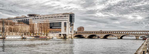 Panoramic of French ministry of finance an Pont de Bercy - Paris, France photo