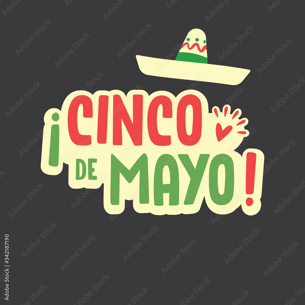 Cinco de mayo. Traditional mexican may 5th fest badge. Lettering phrase ...