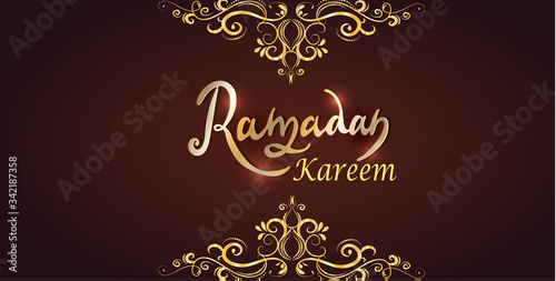 Ramadan Kareem. Ramadan Greeting Card Background. Muslim Seamless Pattern. Holiday Design.