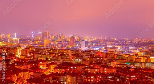 Ankara/Turkey-March 02 2019: Panoramic Ankara view with skyscrapers photo