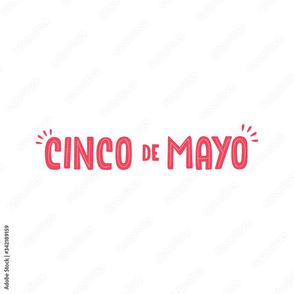 Cinco de mayo. Traditional mexican may 5th fest badge. Lettering phrase. Design element for poster, postcard. Vector illustration