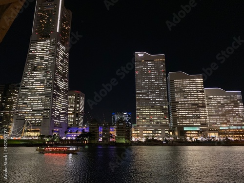japan yokohama city  naight photo