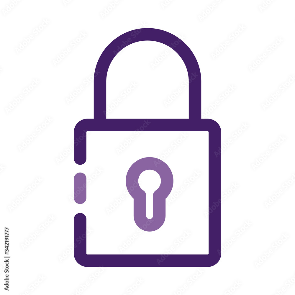 safe secure padlock line style icon safe secure padlock line style icon