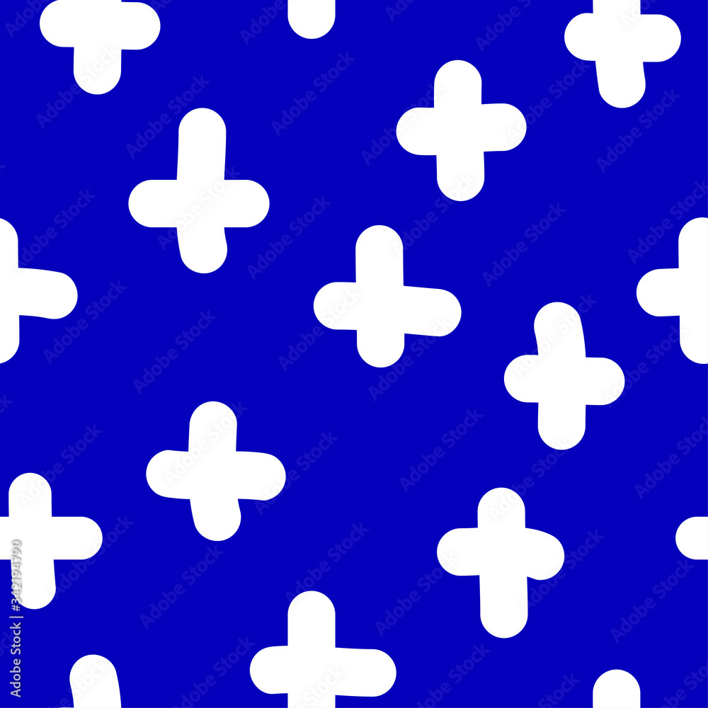 Fototapeta premium Abstract seamless pattern background. Blue and white colored swatch for design wrapping paper, wallpaper, bag or dress textile etc.