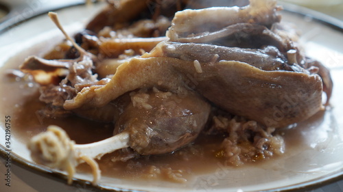 Famous Boiled Duck with Rice and MedicinalHerbs (hanbang ori baeksuk) of south korea photo