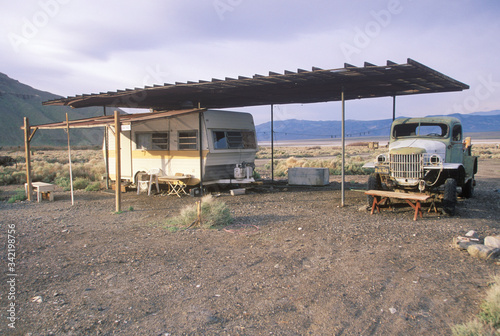 Trailer dwellers in Death Valley, California