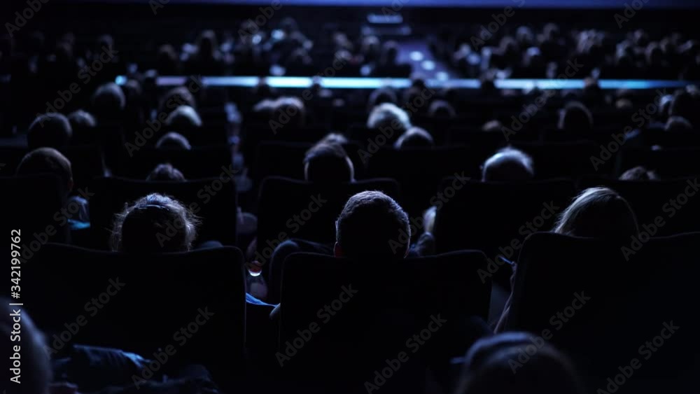 Audience in a movie theater during a film performance - cinema