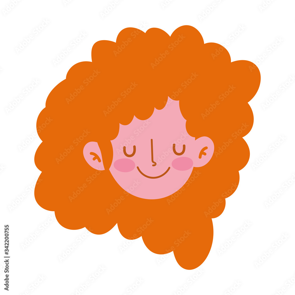 girl face cartoon character isolated icon white background girl face cartoon character isolated icon white background