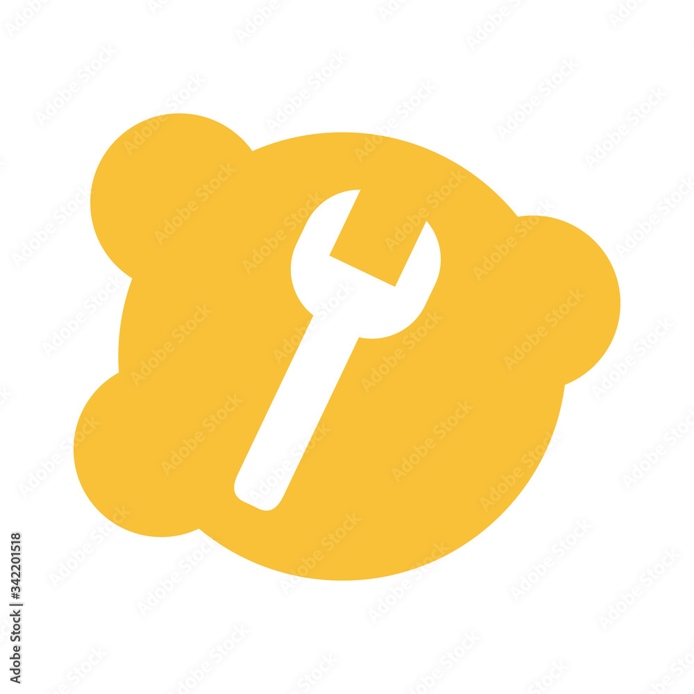 wrench key tool block style icon wrench key tool block style icon