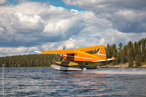 Float plane taking off