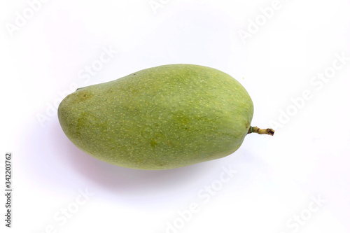 Green mango on a white background