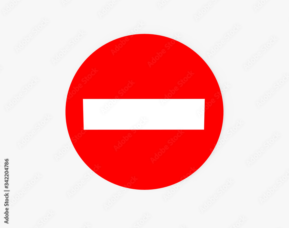 No entry traffic sign. Isolated on white. Clipping path. 3D Rendering. No entry traffic sign. Isolated on white. Clipping path. 3D Rendering.