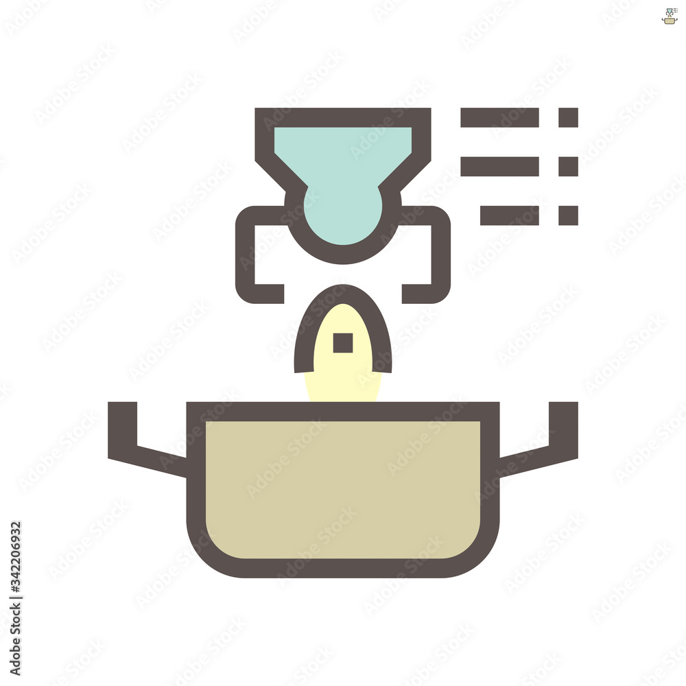 Obraz premium Smart home and robot chef technology vector icon design.