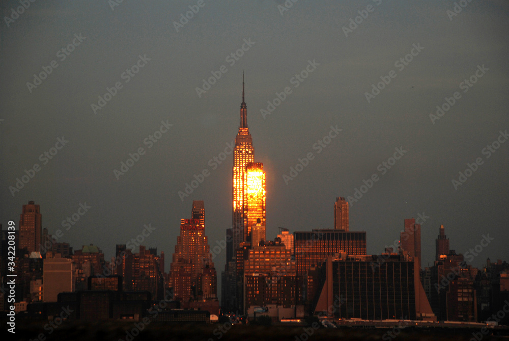 Panoramic New York sunset