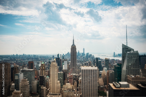 Panoramic view of Manhattan skyline, New York City, United States of America. 