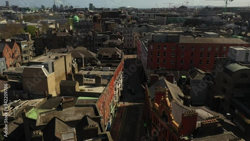 Wicklow Street, Dublin, Lockdown, April 2020, Ireland, Drone Pushing towards Grafton Street photo