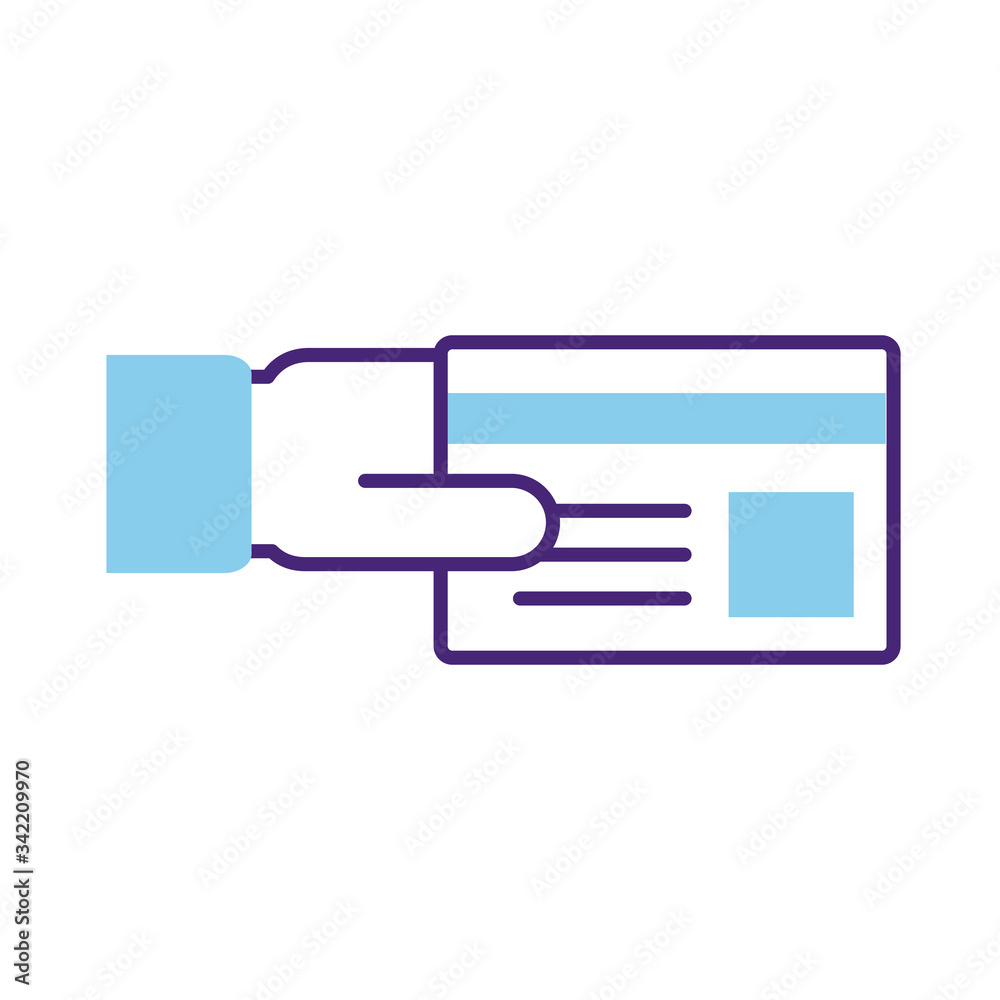 hand with credit card ecommerce icon hand with credit card ecommerce icon